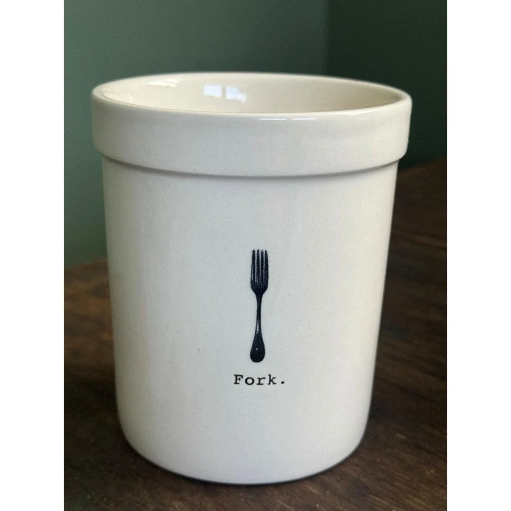Rae Dunn Artisan Collection Magenta Forks & Knives Utensil Holders Crocks
